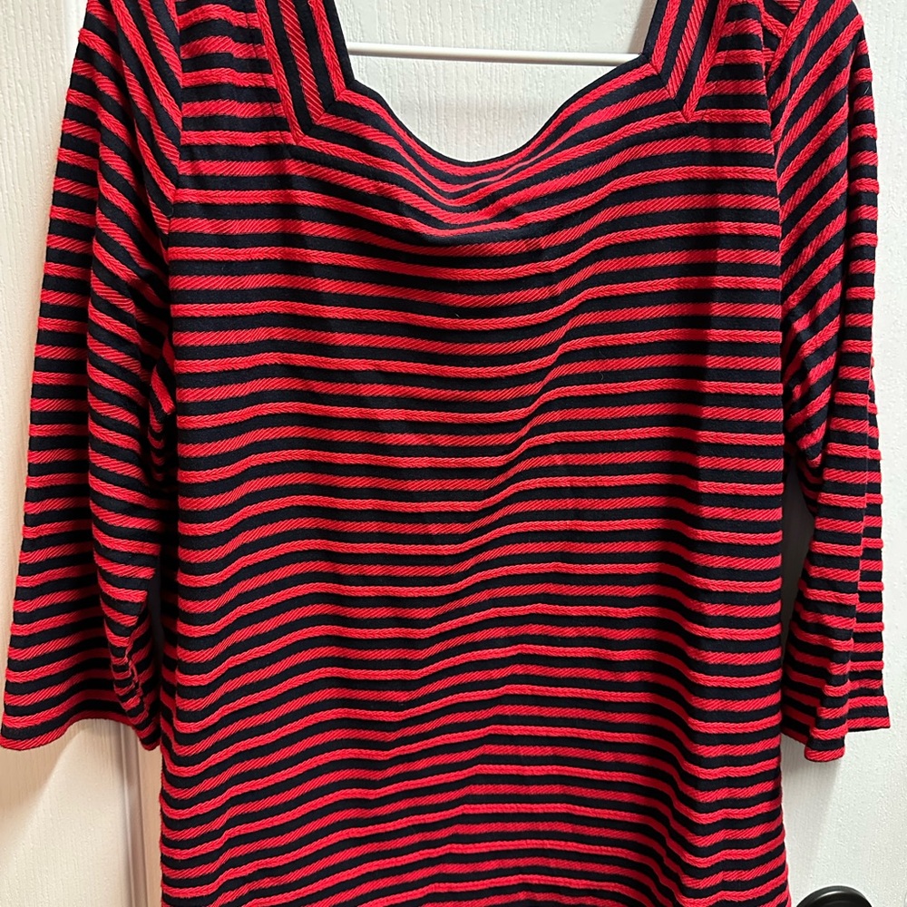 Talbots womens Striped Red and Black Top size 1XL/ NWOT A205 - Picture 3 of 3